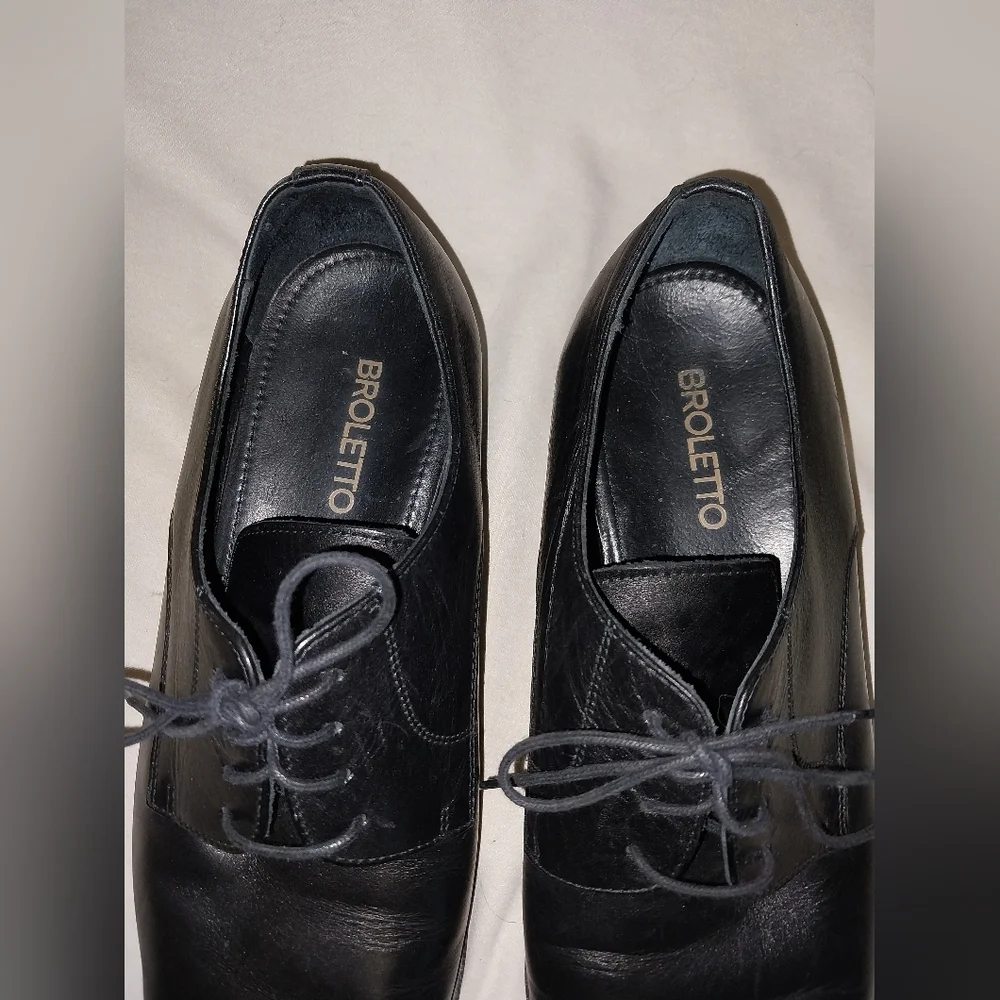 Broletto Black Men's Leather Oxford Shoes Size 11